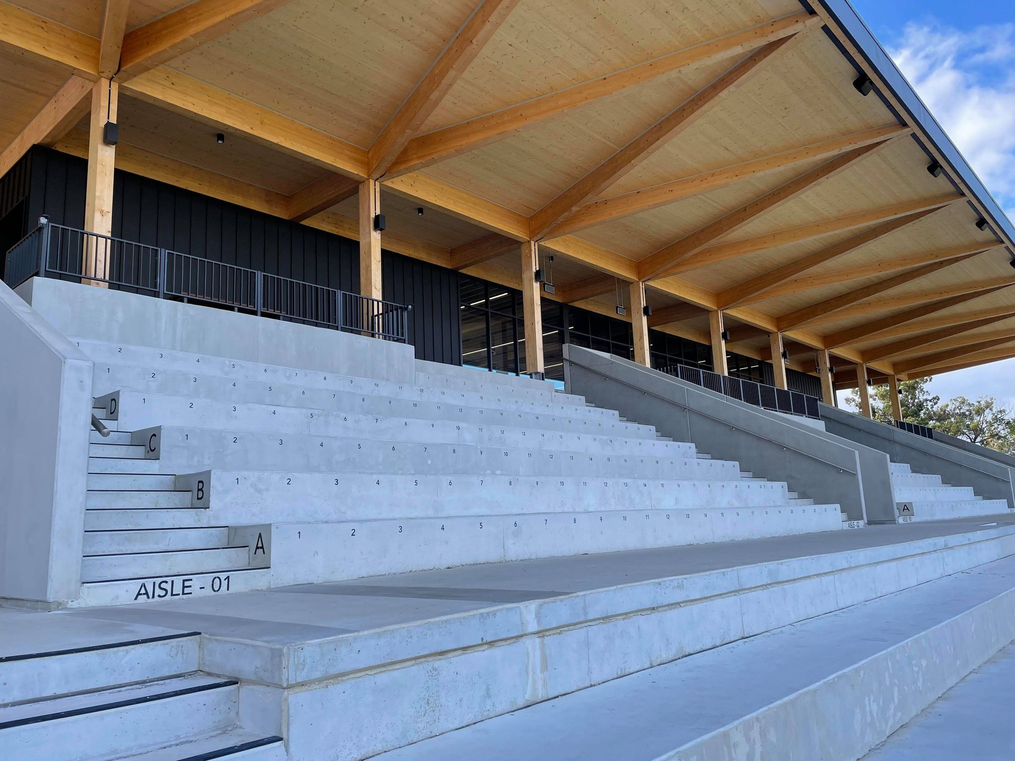 Seating stand at the Eric Tweedale Stadium Granville