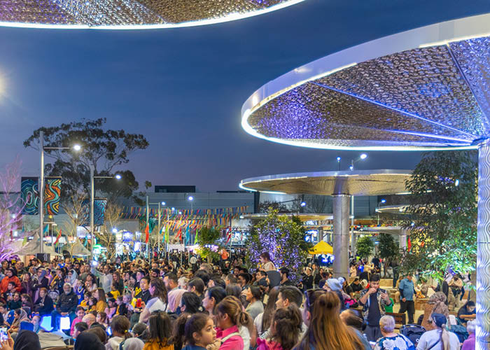 Merrylands Civic Square official opening at night