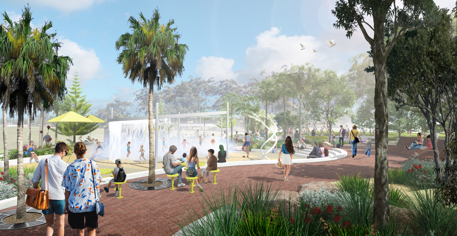 Artist impression of Granville Splash Park