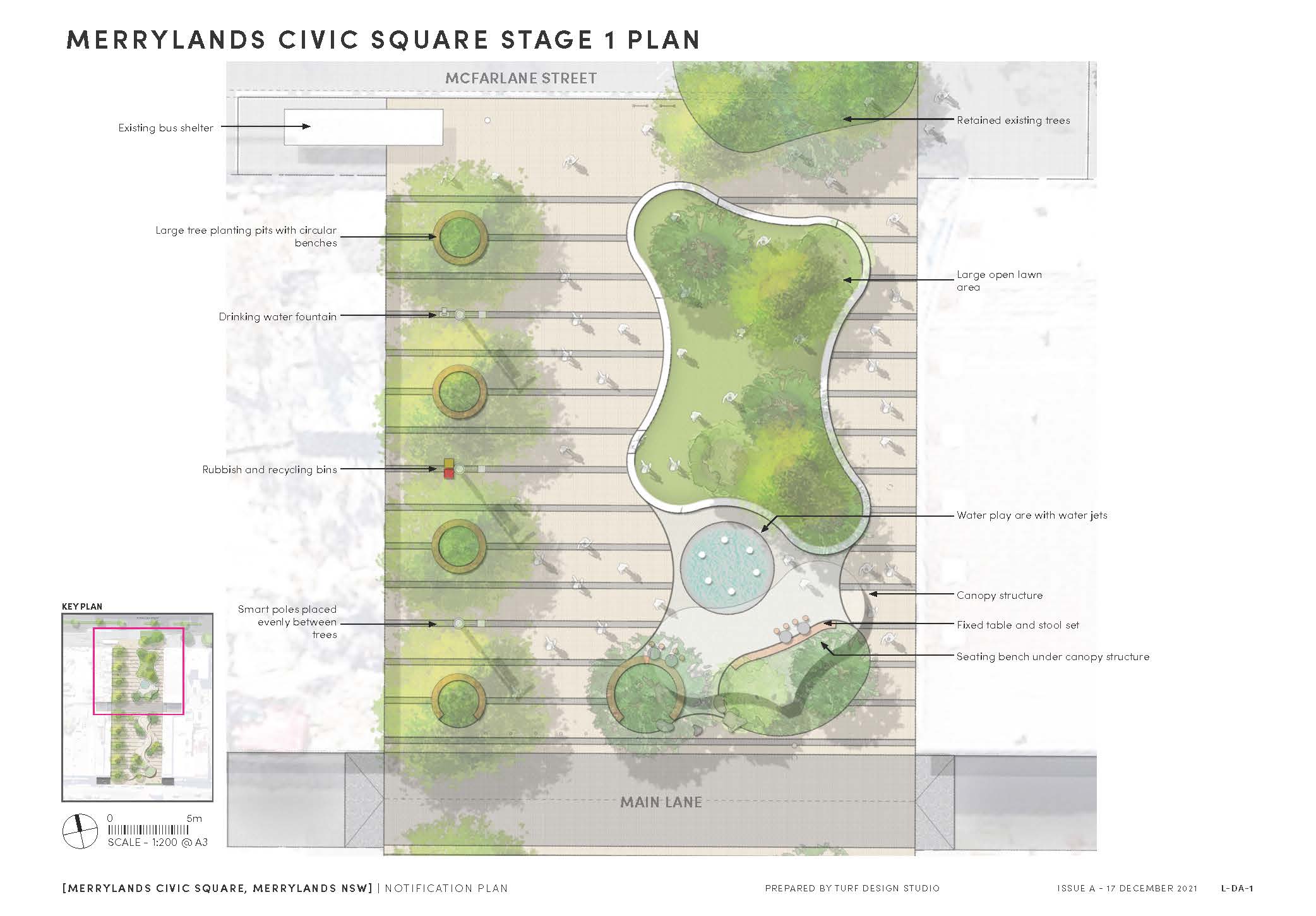 Plans for the propposed Merrylands Civic Square plan - Stage 1