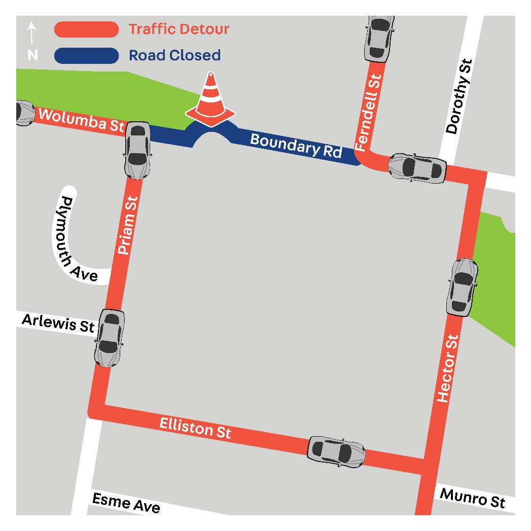 Wolumba Bridge Chester Hill roadworks detour map